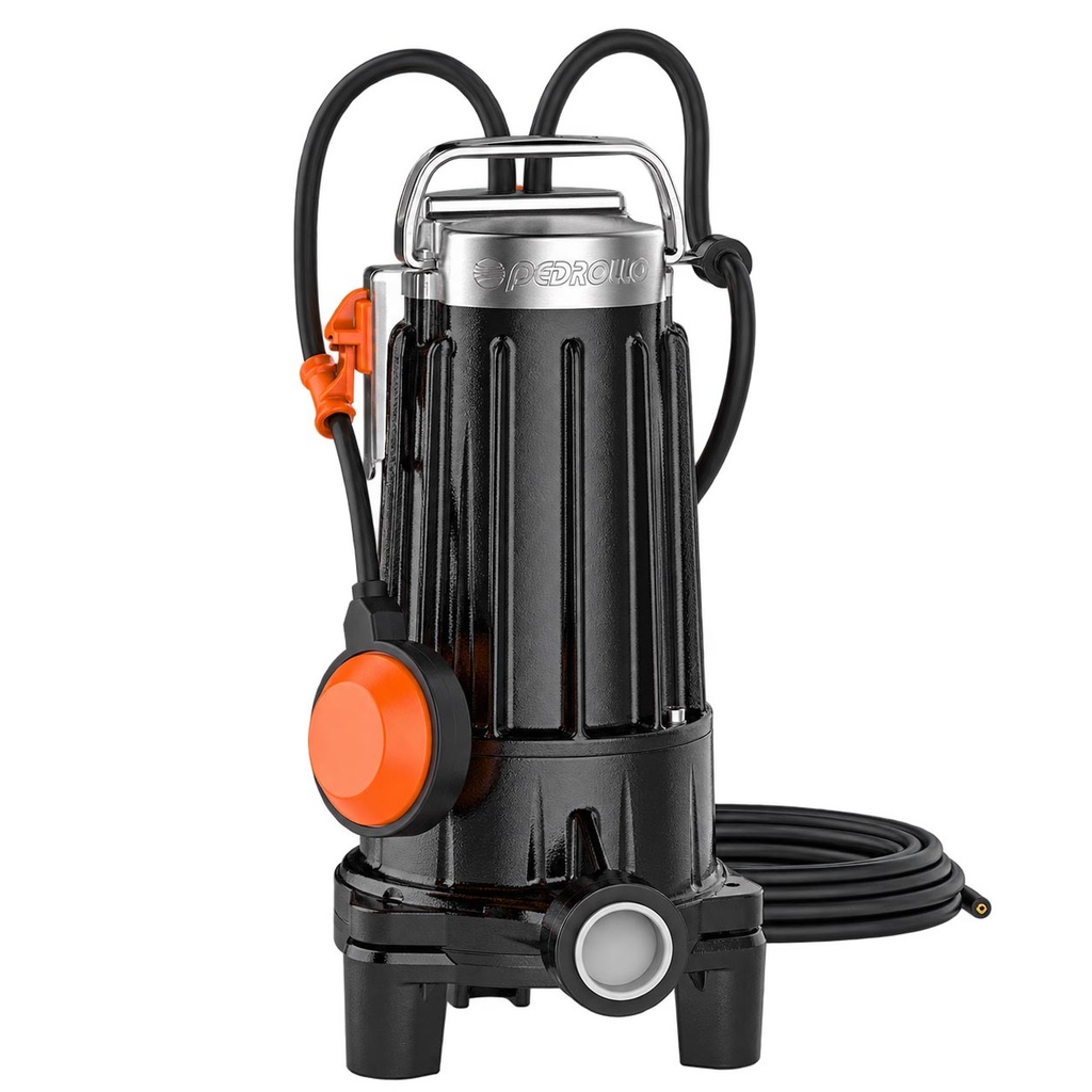 BOMBA SUMERGIBLE DE DRENAJE CLOACAL CON TABLERO PEDROLLO MODELO TRM 1.5 TRITUS - 2 HP - TRITURADORA - 220V