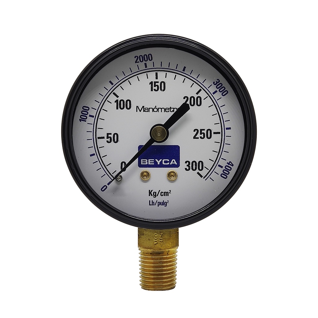 MANÓMETRO BEYCA 63MM ESTANDAR 0-300KG ROSCA INF. 1/4 BSPT