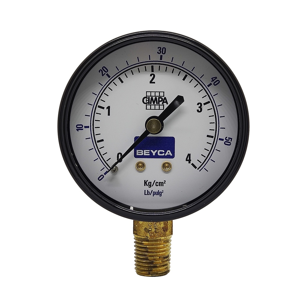 MANÓMETRO BEYCA 63MM ESTANDAR 0-4KG ROSCA INF. 1/4 BSPT
