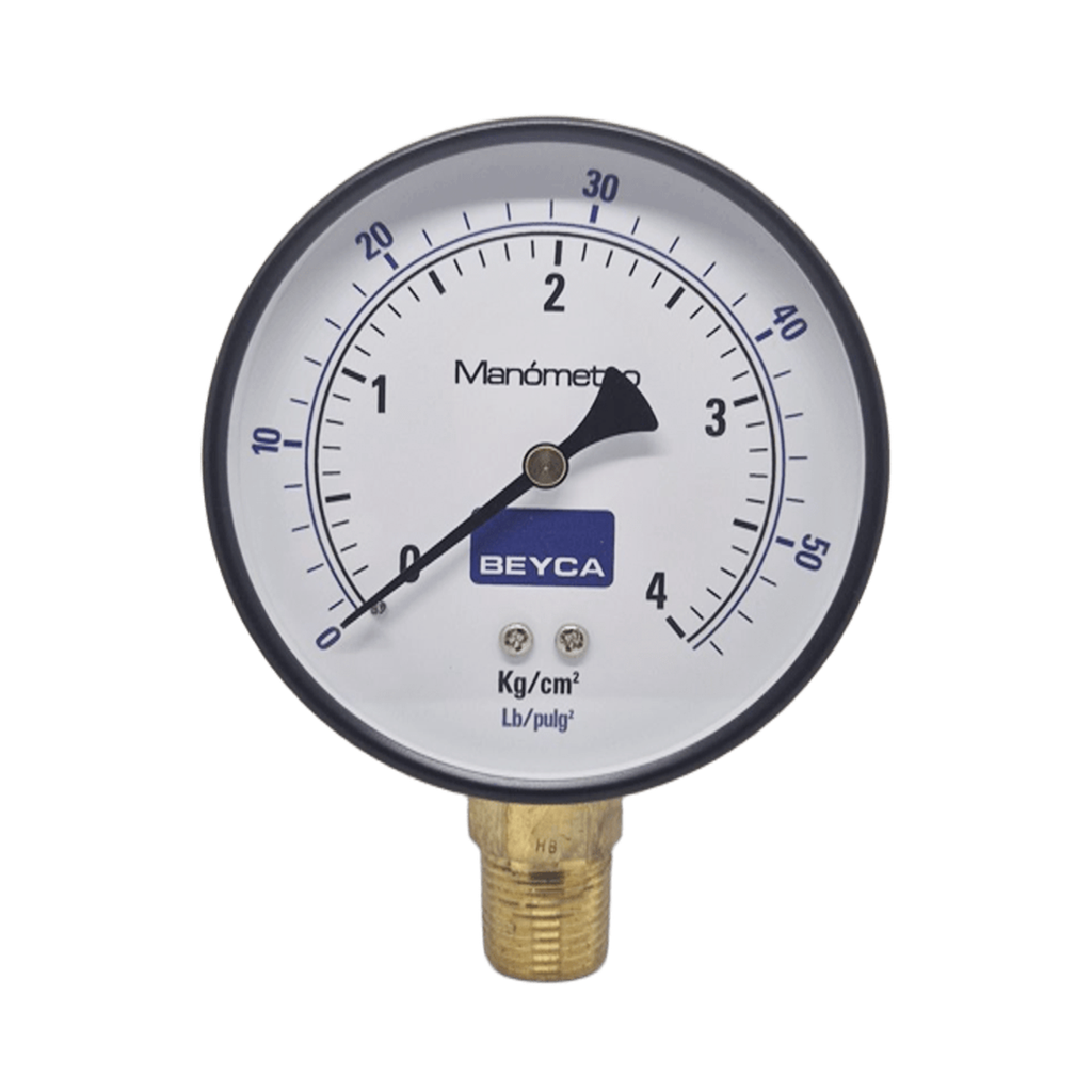 MANÓMETRO BEYCA 100MM ESTANDAR 0-4KG. ROSCA INF. 1/2 NPT