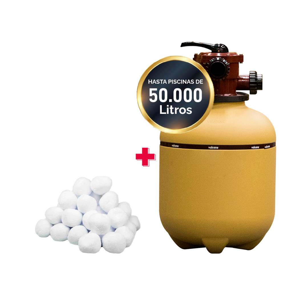 COMBO FILTRO VULCANO VC-30 + CARGA FILTRANTE - PISCINAS HASTA 50.000 LTS