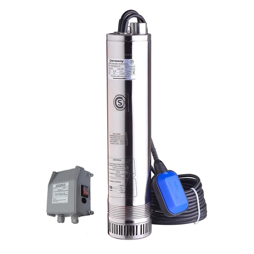 [100SCM303-0.37 C/F] ELECTROBOMBA SUMERGIBLE DE POZO/TANQUE CZERWENY MODELO 100SCM303-0.37 - 0.5 HP C/FLOTANTE - 26 MTS - 220V