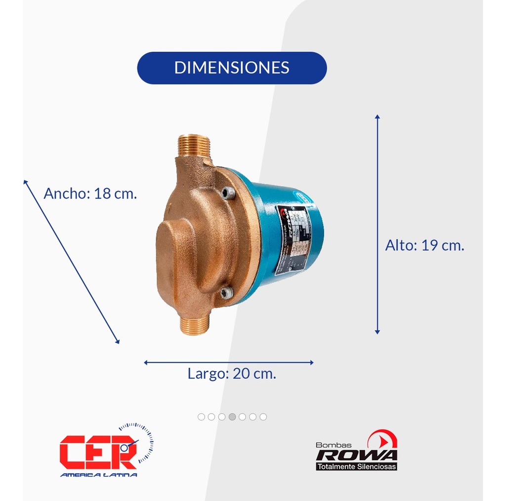BOMBA CIRCULADORA ROWA MODELO 12/1 3V SANITARIA 220V AR