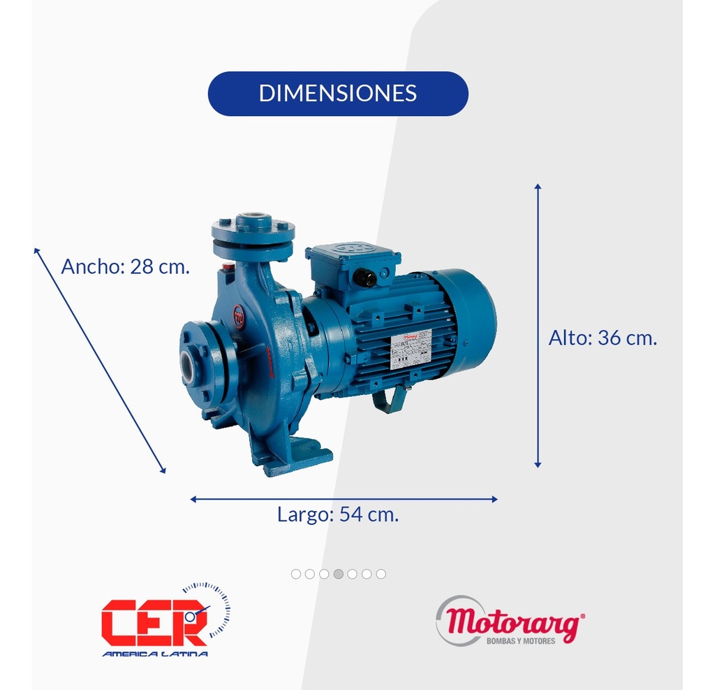 BOMBA CENTRIFUGA BRIDADA MOTORARG MODELO BCM 335N - 3,5 HP - ELEVA 46 MTS - 380V