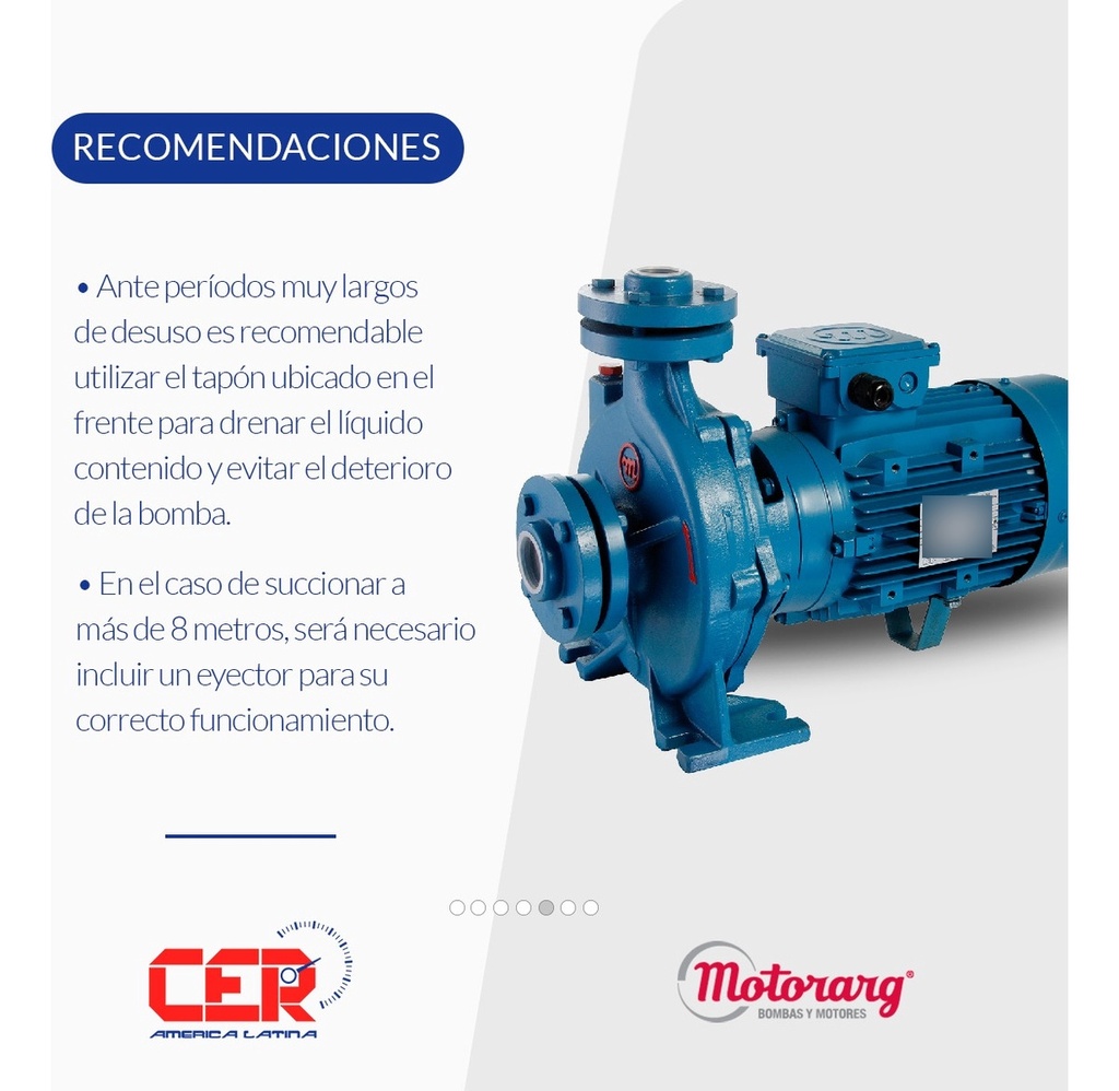 BOMBA CENTRIFUGA BRIDADA MOTORARG MODELO BCM 335N - 3,5 HP - ELEVA 46 MTS - 380V
