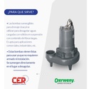 BOMBA SUMERGIBLE DE DRENAJE CLOACAL CZERWENY MODELO 80WQ2.2-4P - 3 HP - 380V