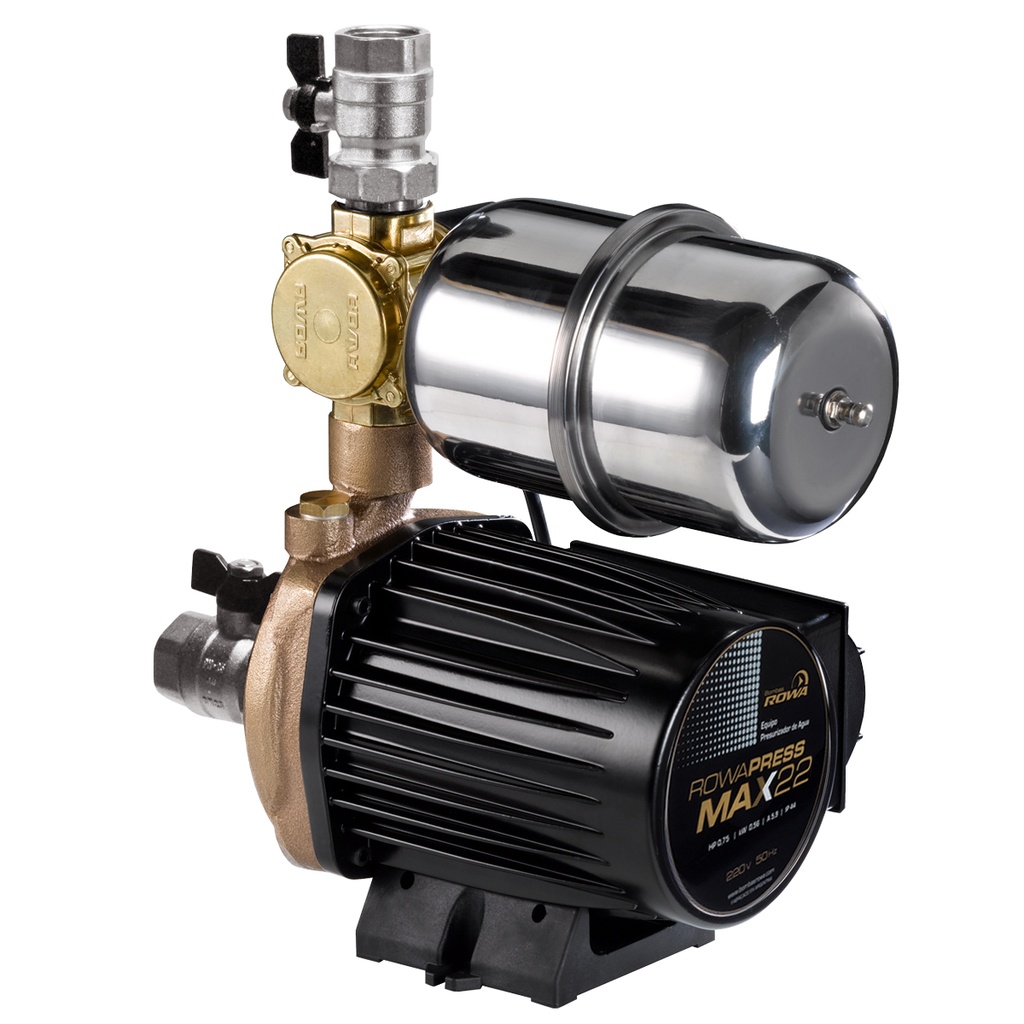 BOMBA PRESURIZADORA ROWA MODELO MAX PRESS 22 HASTA 3 CONSUMOS - TANQUE ELEVADO Y CISTERNA (DISCONTINUADA)