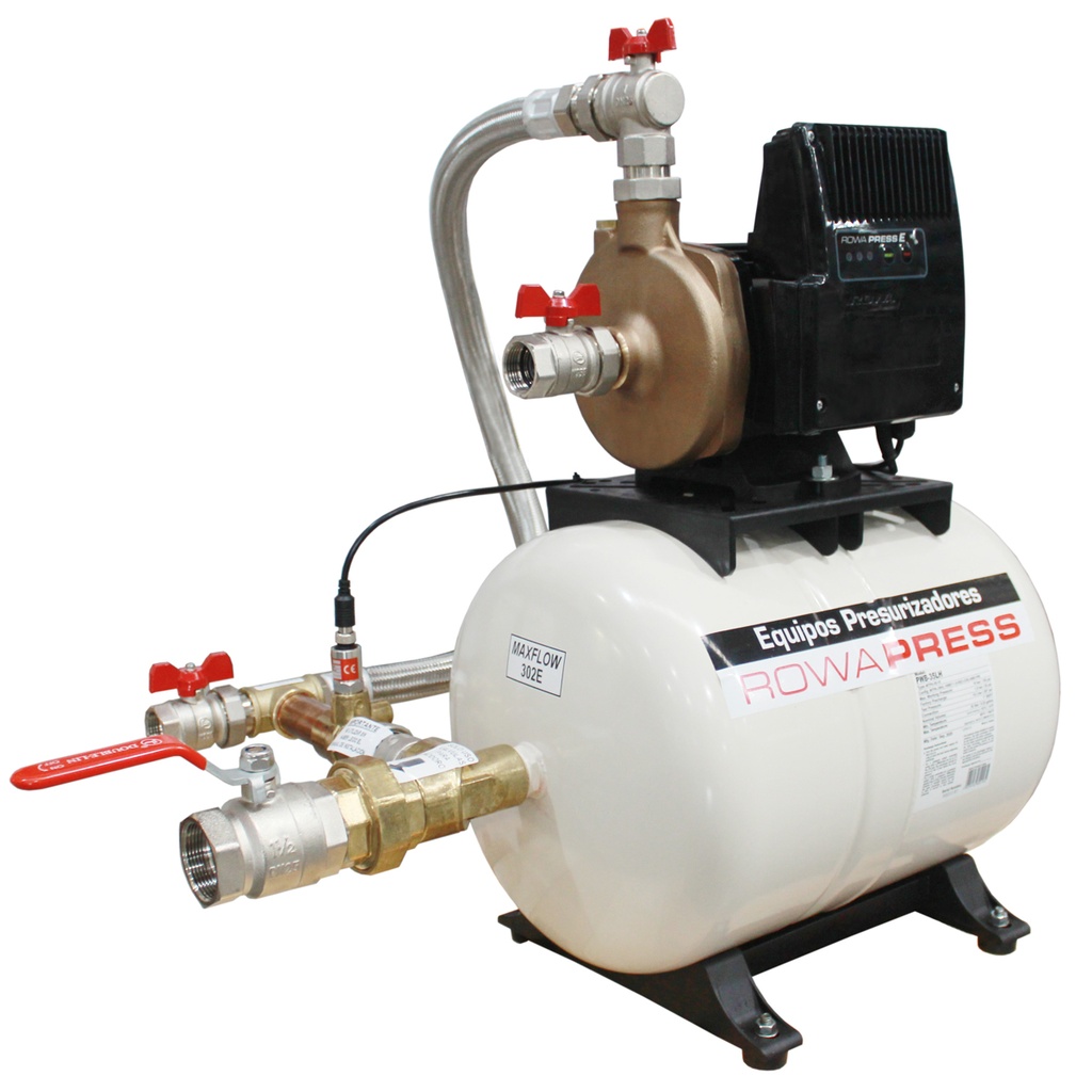 BOMBA PRESURIZADORA ROWA MODELO MAXFLOW 302 E 35L HASTA 4 CONSUMOS Y 10 VALVULAS - TANQUE ELEVADO Y CISTERNA