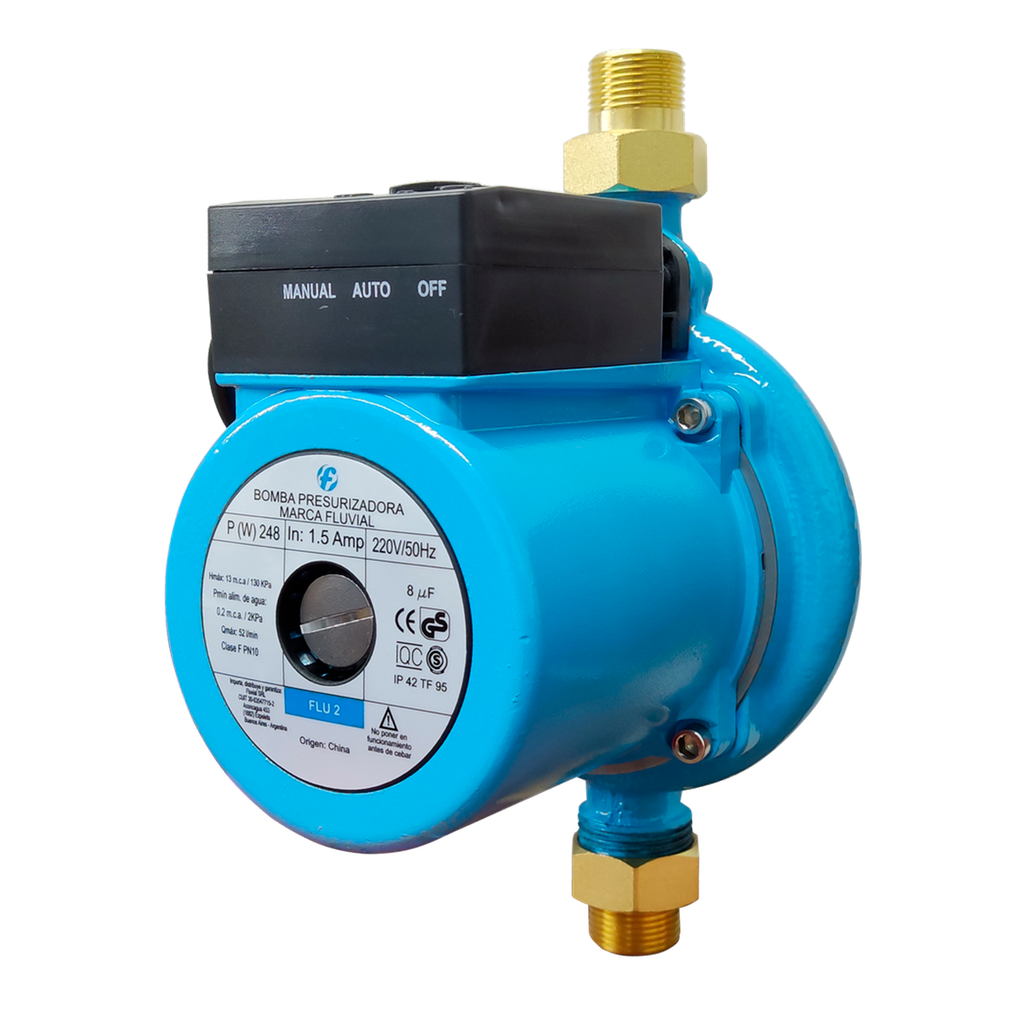 BOMBA PRESURIZADORA FLUVIAL MODELO FLU 2 HASTA 4 CONSUMOS - TANQUE ELEVADO