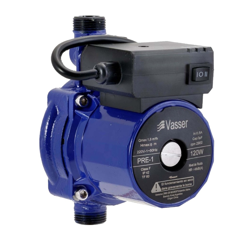 BOMBA PRESURIZADORA VASSER MODELO PRE 1 HASTA 1 CONSUMOS - TANQUE ELEVADO