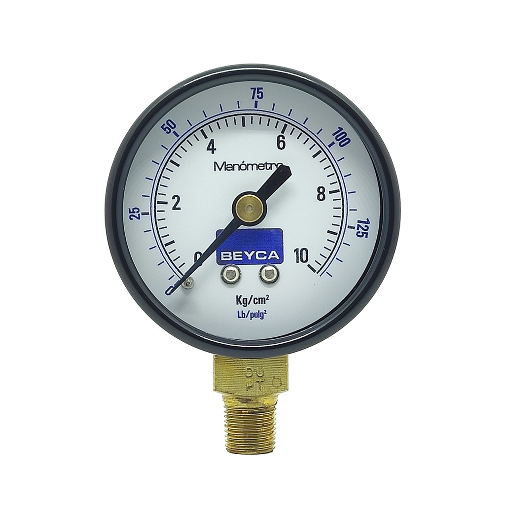 MANÓMETRO BEYCA 50MM ESTANDAR 0-10KG ROSCA INF. 1/8 BSPT