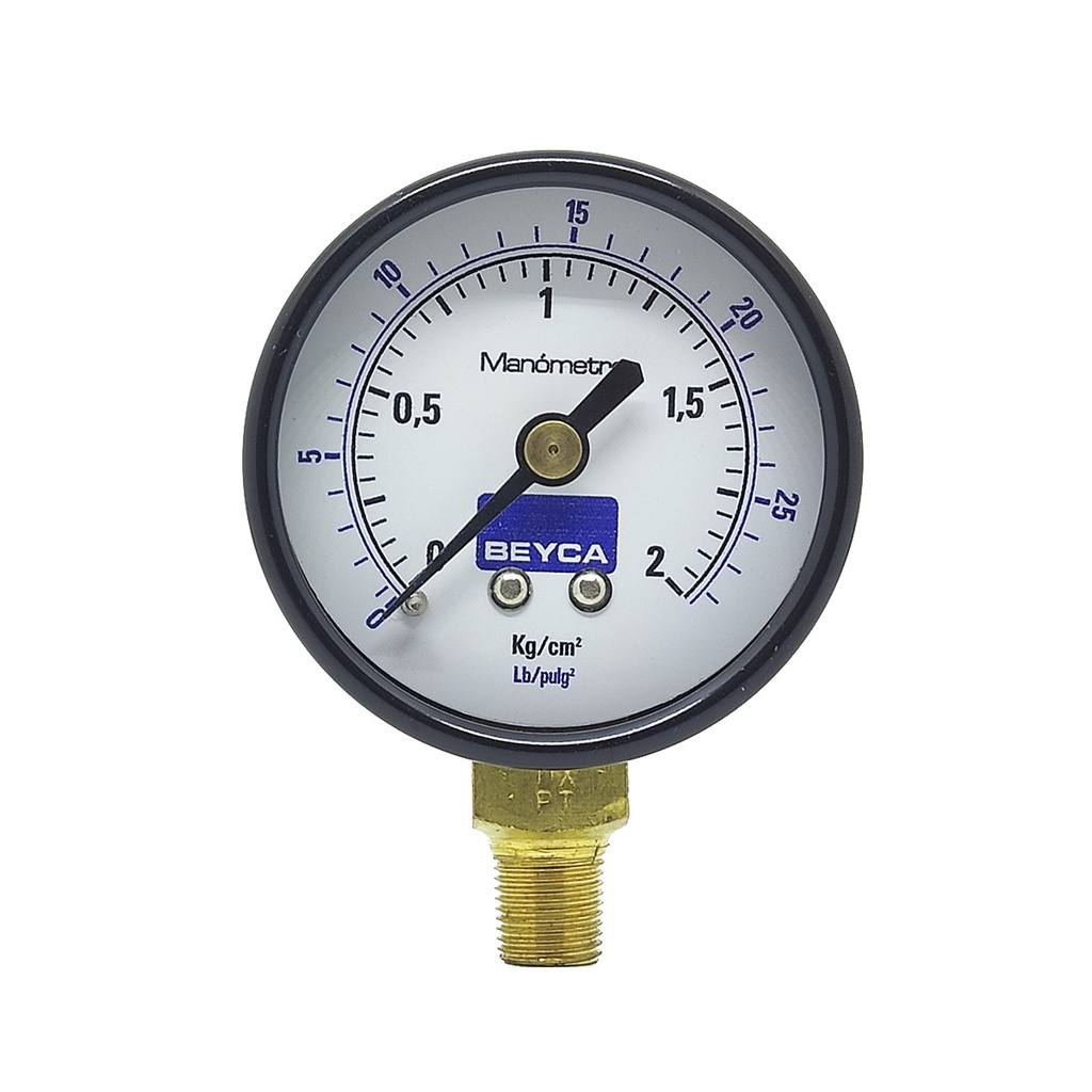 MANÓMETRO BEYCA 50MM ESTANDAR 0-2KG ROSCA INF. 1/8 BSPT
