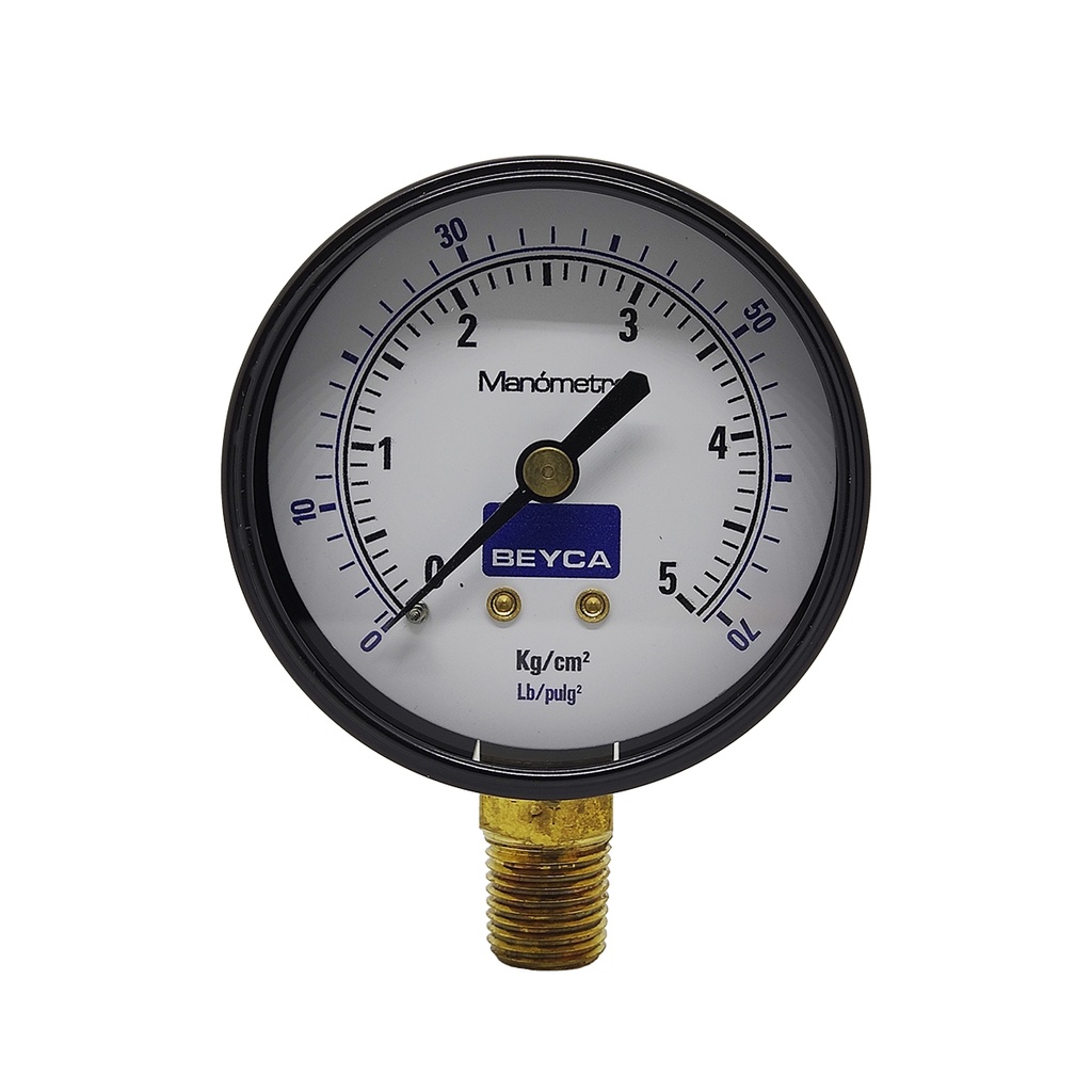 MANÓMETRO BEYCA 63MM ESTANDAR 0-5KG ROSCA INF. 1/4 BSPT