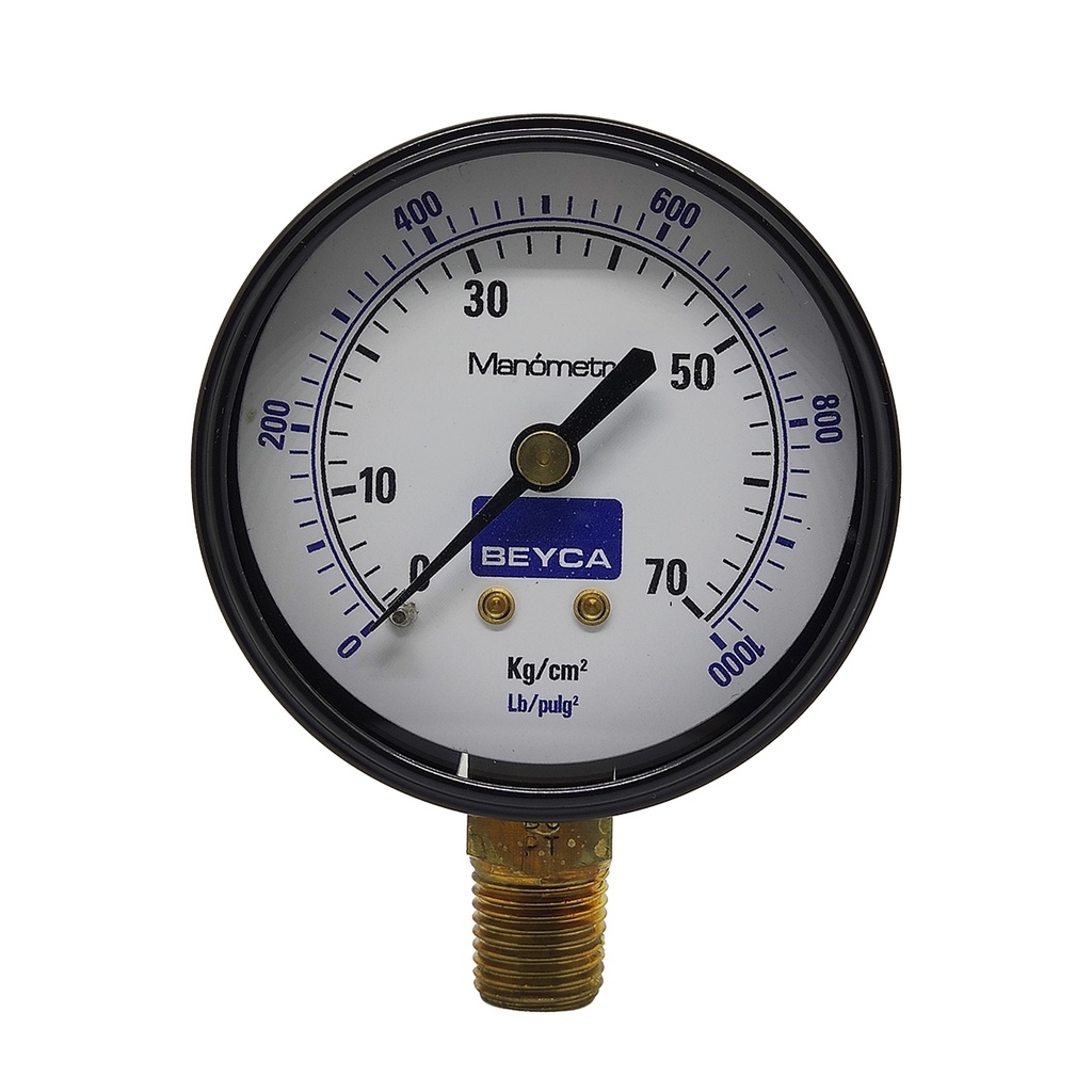 MANÓMETRO BEYCA 63MM ESTANDAR 0-70KG ROSCA INF. 1/4 BSPT