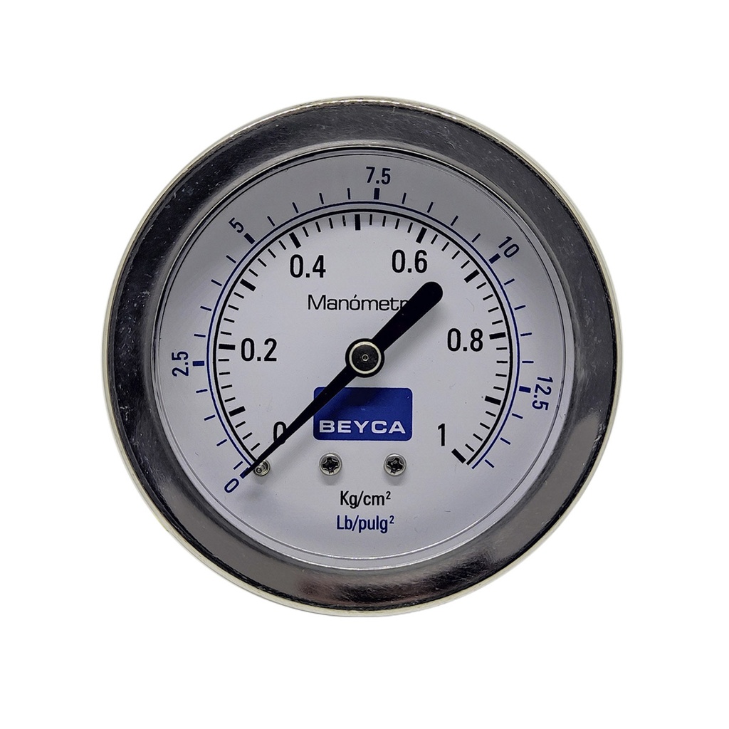 MANÓMETRO BEYCA 63MM INOX-BRONCE 0-1KG. ROSCA INF. 1/4 NPT