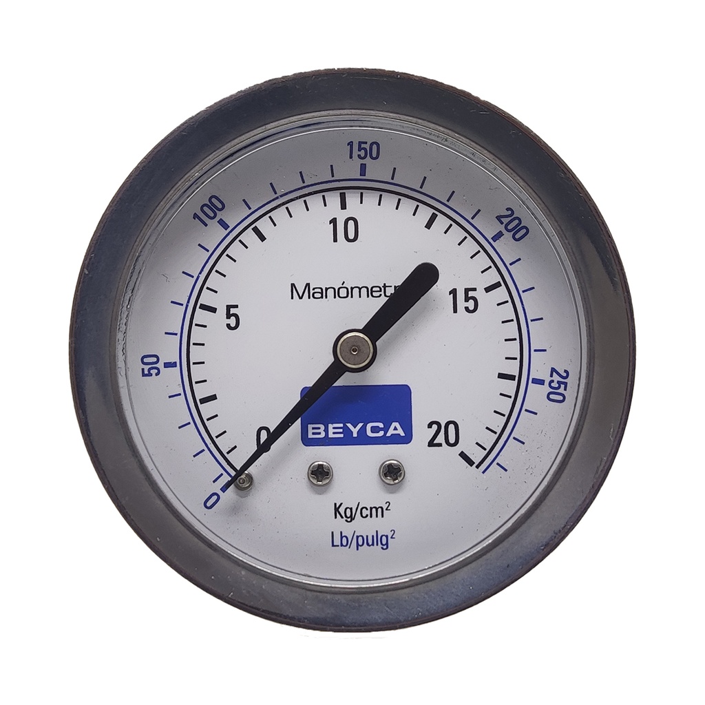 MANÓMETRO BEYCA 63MM INOX-BRONCE 0-20KG. ROSCA POST. 1/4 NPT