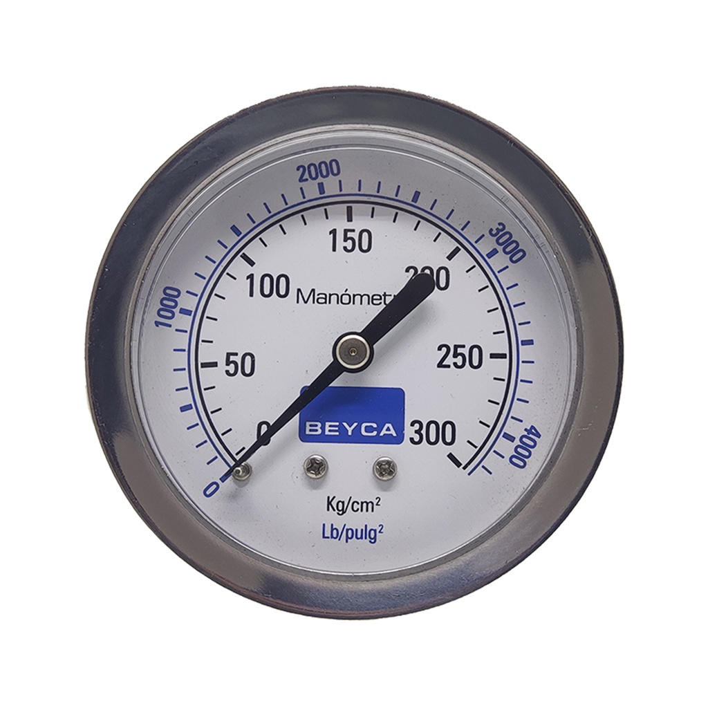 MANÓMETRO BEYCA 63MM INOX-BRONCE 0-300KG. ROSCA POST. 1/4 NPT