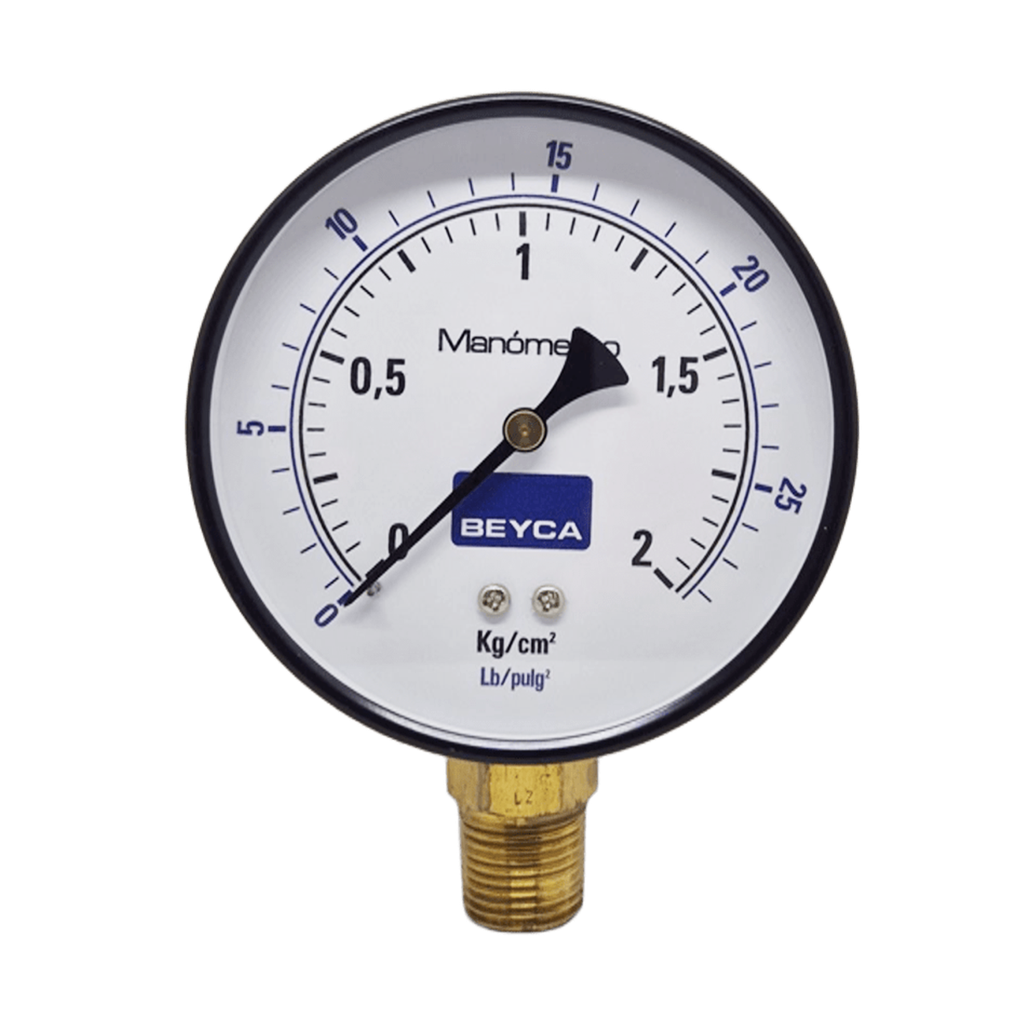 MANÓMETRO BEYCA 100MM ESTANDAR 0-2KG. ROSCA INF. 1/2 NPT