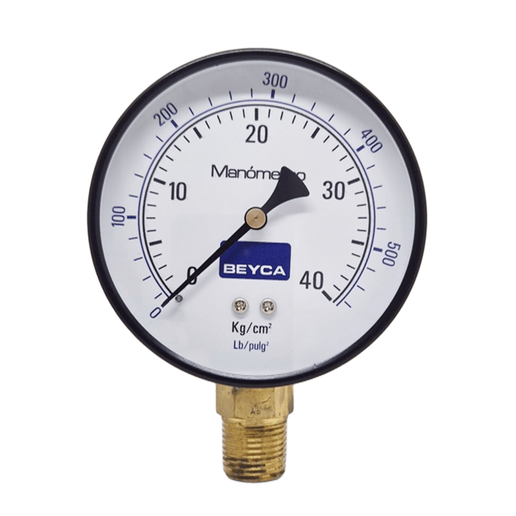 MANÓMETRO BEYCA 100MM ESTANDAR 0-40KG. ROSCA INF. 1/2 NPT