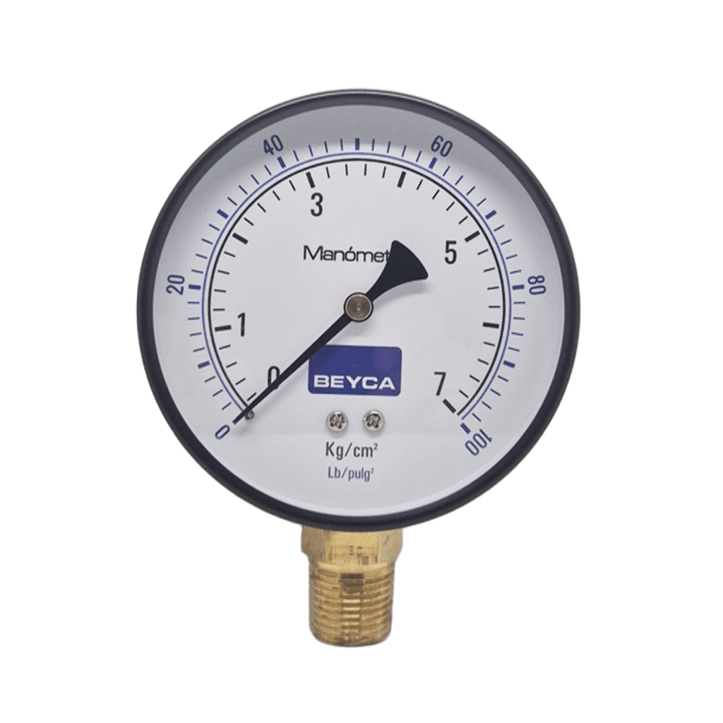 MANÓMETRO BEYCA 100MM ESTANDAR 0-7KG. ROSCA INF. 1/2 NPT