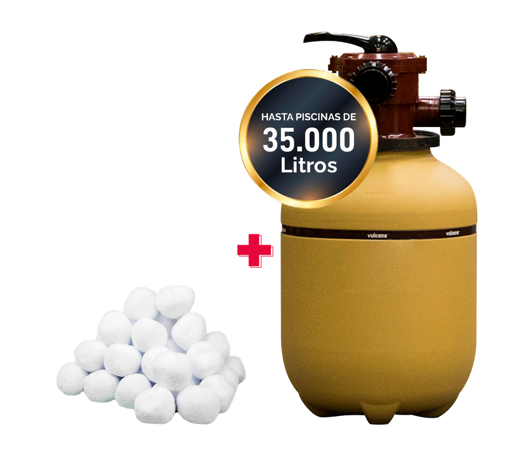 COMBO FILTRO VULCANO VC-20 + CARGA FILTRANTE - PISCINAS HASTA 35.000 LTS