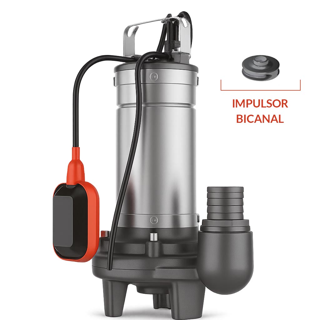 BOMBA SUMERGIBLE DE DRENAJE CLOACAL LEO MODELO LSWM100A - 1 HP - 220V