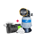 COMBO FLUVIAL BOMBA PLATA 1 + FILTRO TITANIUM 20 + CARGA FILTRANTE - PISCINAS HASTA 20.000 LTS