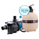 COMBO FILTRO PEARL FS-100 + BOMBA MINI POOL 100 - PISCINAS HASTA 120.000 LTS