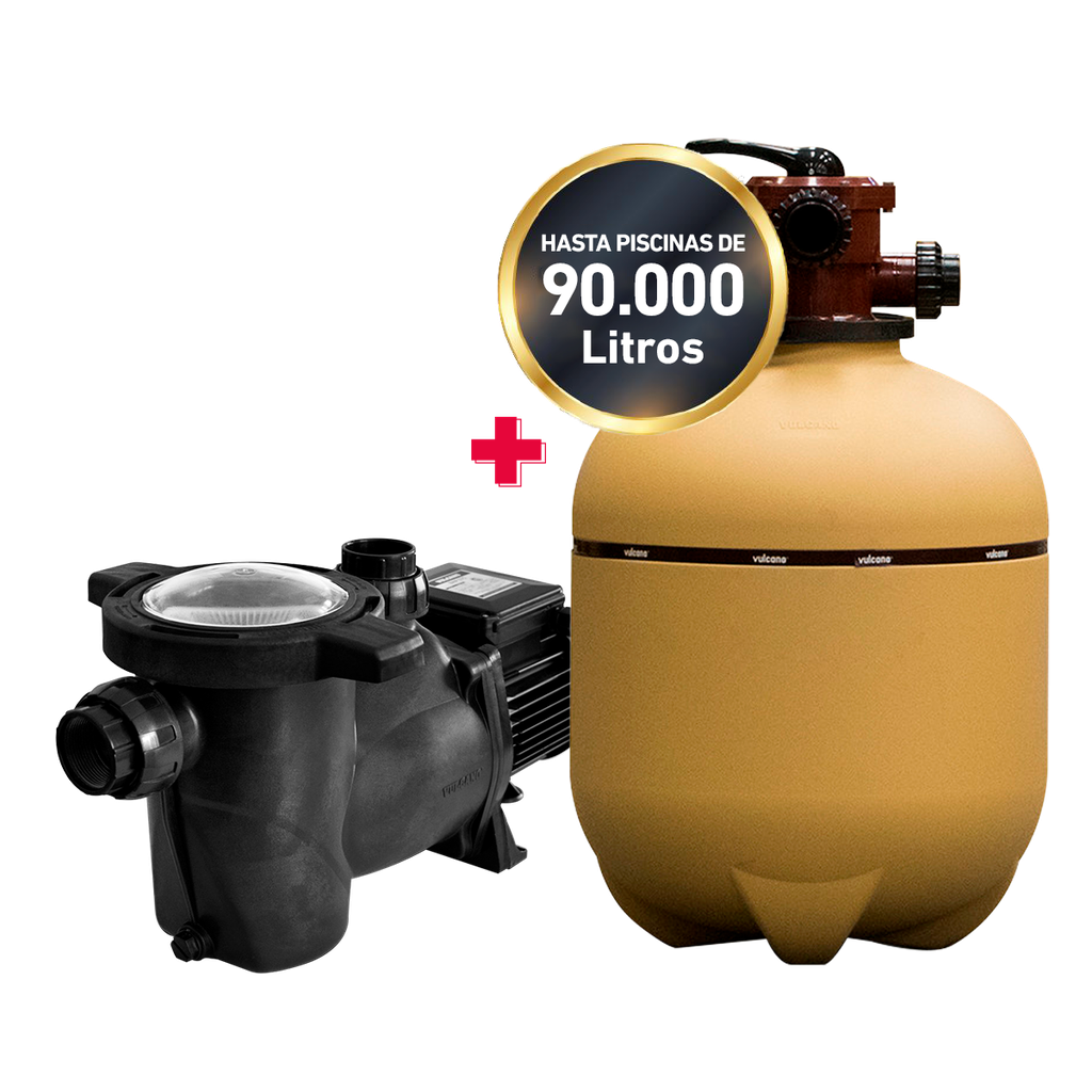COMBO VULCANO FILTRO VC-50 + BOMBA BAP 075 - PISCINAS HASTA 90.000 LTS