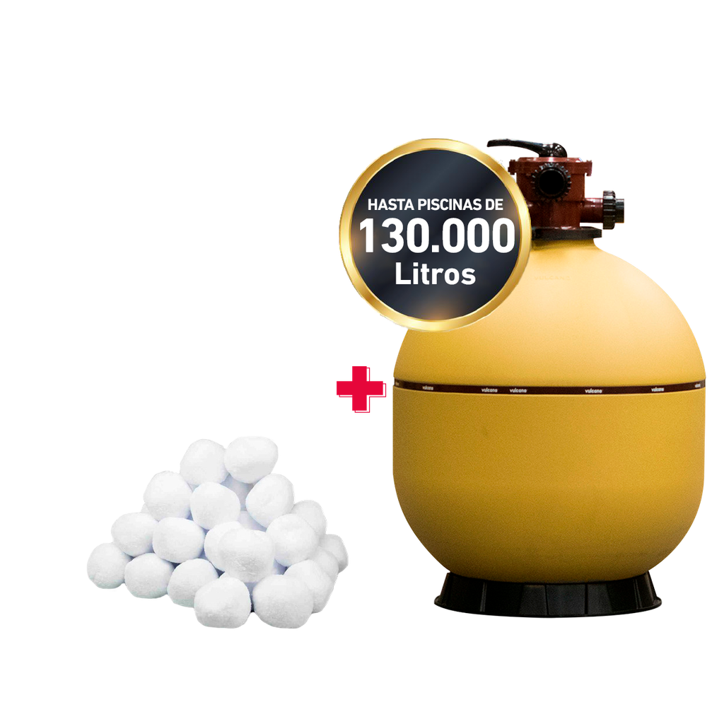 COMBO FILTRO VULCANO VC-100 + CARGA FILTRANTE - PISCINAS HASTA 130.000 LTS