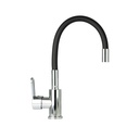 VANN - Monocomando cocina flexible con goma cromado y negro