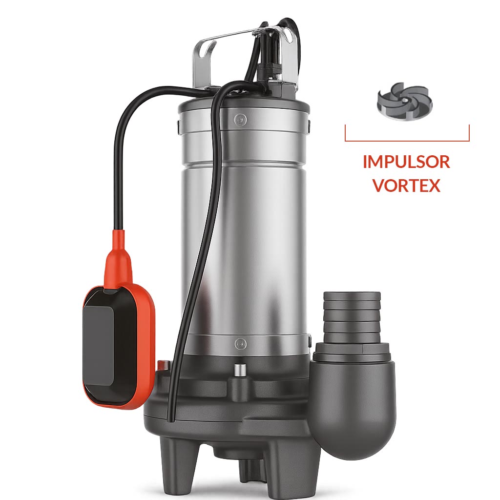 BOMBA SUMERGIBLE DE DRENAJE CLOACAL LEO MODELO LSWM100XA - 1 HP - VORTEX - 220V