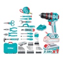 Kit Taladro 20V +  165 Accesorios TOTAL THKTHP11652-4