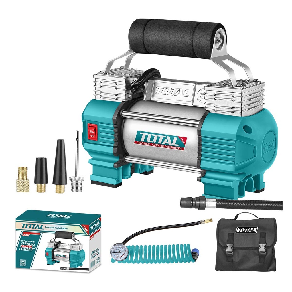 Compresor TOTAL 12V 120 psi INDUSTRIAL Modelo TTAC2506