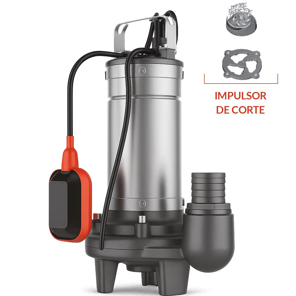 BOMBA SUMERGIBLE DE DRENAJE CLOACAL LEO MODELO LSWm200CA - 2 HP - TRITURADORA - 220V