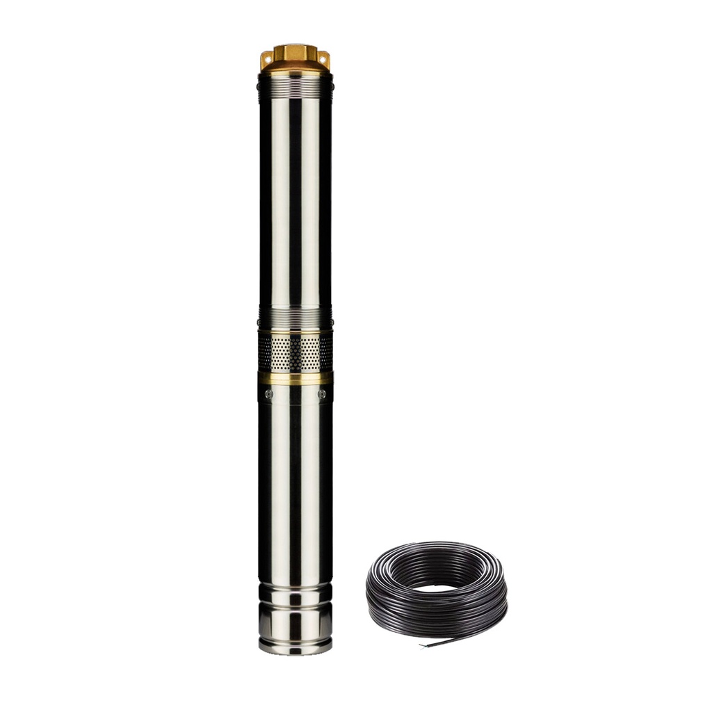 [100QJD210-0.75 S/T] BOMBA SUMERGIBLE DE POZO CZERWENY 4 PULGADAS MODELO 100QJD210 DE ARRANQUE DIRECTO - 1 HP - 70 MTS - 220V