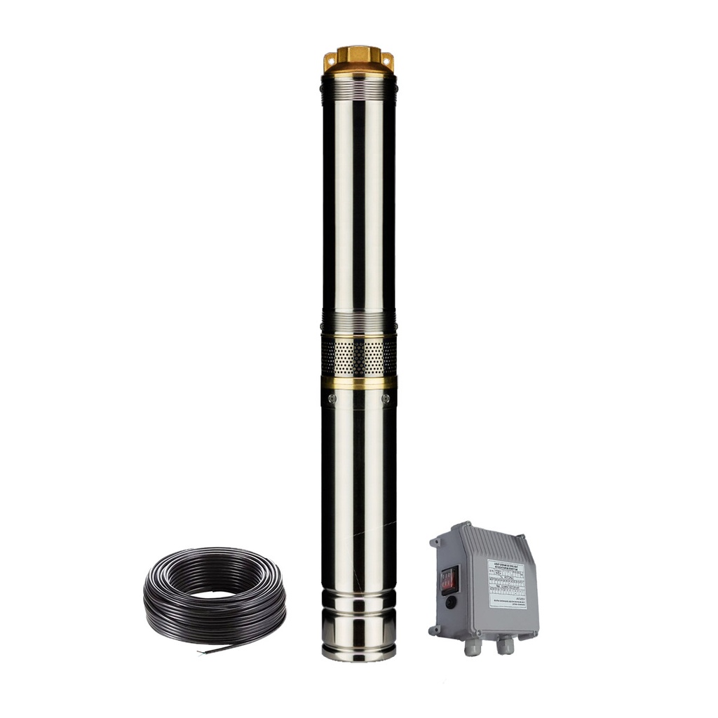 [100QJD509-1.5] BOMBA SUMERGIBLE DE POZO CZERWENY 4 PULGADAS MODELO 100QJD509 CON TABLERO - 2 HP - 59 MTS - 220V