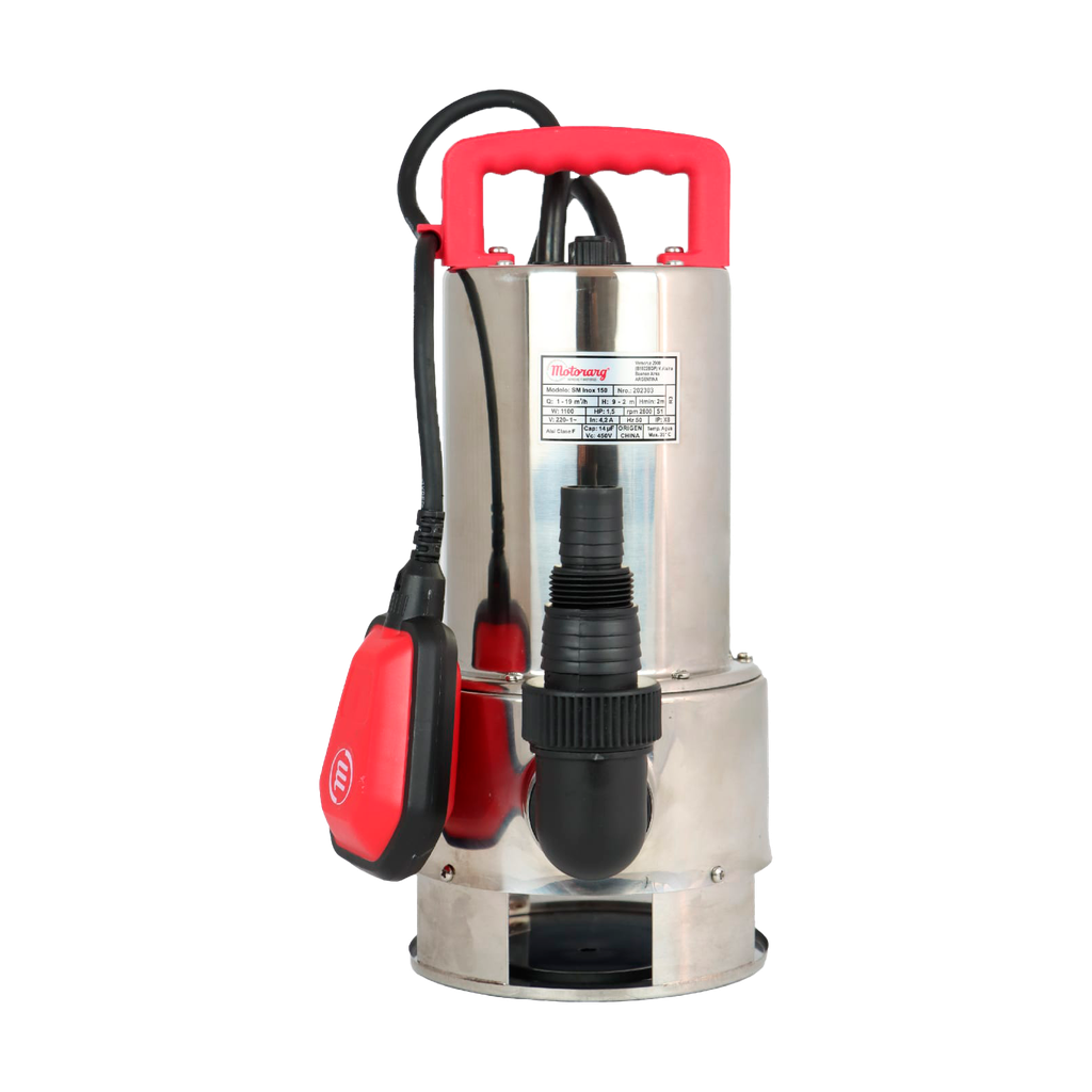 [F.SM.4.0015.M] BOMBA SUMERGIBLE DE DRENAJE MOTORARG MODELO SM INOX 150 - 1,5 HP - PARA AGUAS SUCIAS - 220V