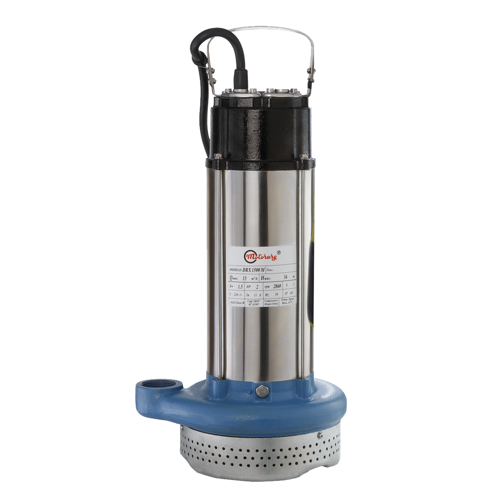 [G.DX.1.0030.T] BOMBA SUMERGIBLE DE DRENAJE MOTORARG MODELO DRX 2200 T - 3 HP - PARA AGUAS PLUVIALES - 380V