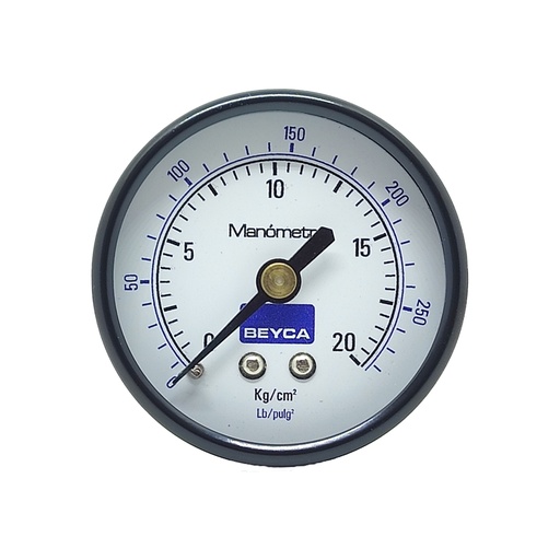 [MM1-35/20] MANÓMETRO BEYCA 50MM ESTANDAR 0-20KG ROSCA POST. 1/8 BSPT