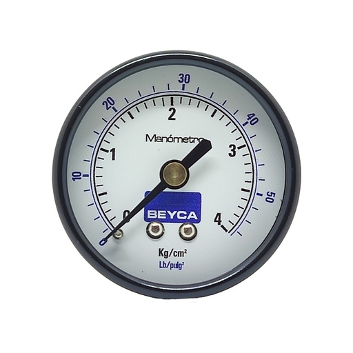 [MM1-35/4] MANÓMETRO BEYCA 50MM ESTANDAR 0-4KG ROSCA POST. 1/8 BSPT