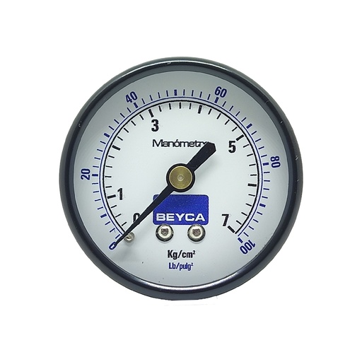 [MM1-35/7] MANÓMETRO BEYCA 50MM ESTANDAR 0-7KG ROSCA POST. 1/8 BSPT