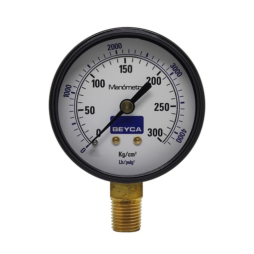 [MM2-34/300] MANÓMETRO BEYCA 63MM ESTANDAR 0-300KG ROSCA INF. 1/4 BSPT