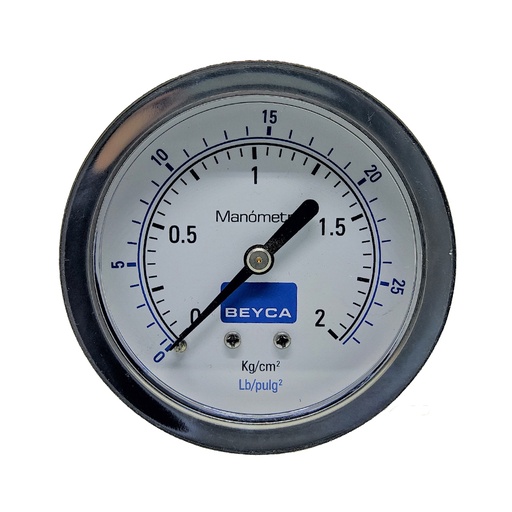 [MM2-45/2] MANÓMETRO BEYCA 63MM INOX-BRONCE 0-2KG. ROSCA POST. 1/4 NPT