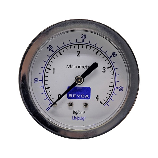 [MM2-45/4] MANÓMETRO BEYCA 63MM INOX-BRONCE 0-4KG. ROSCA POST. 1/4 NPT