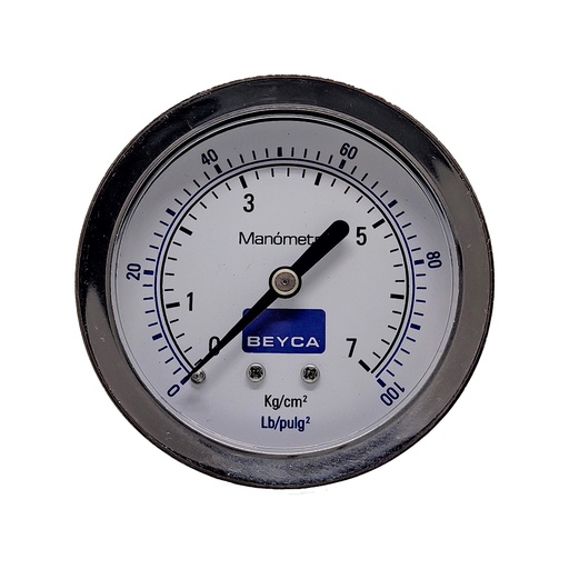 [MM2-45/7] MANÓMETRO BEYCA 63MM INOX-BRONCE 0-7KG. ROSCA POST. 1/4 NPT
