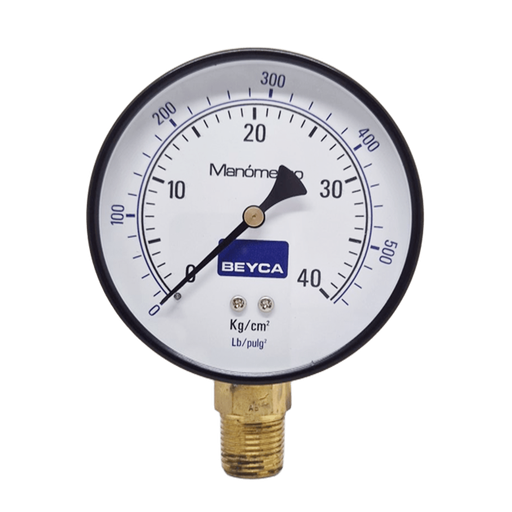 [MM4-38/40] MANÓMETRO BEYCA 100MM ESTANDAR 0-40KG. ROSCA INF. 1/2 NPT