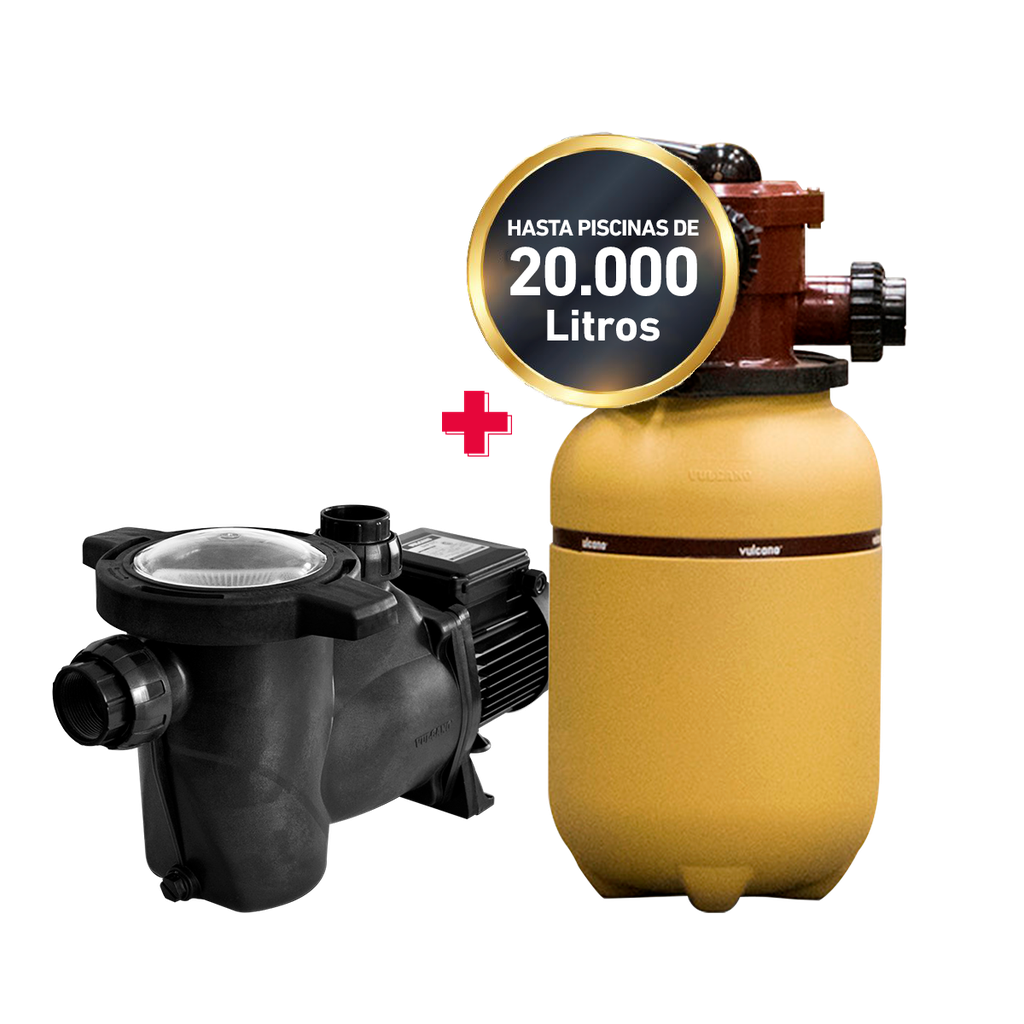 [BAP033CONVC10] COMBO VULCANO FILTRO VC-10 + BOMBA BAP 033 - PISCINAS HASTA 20.000 LTS