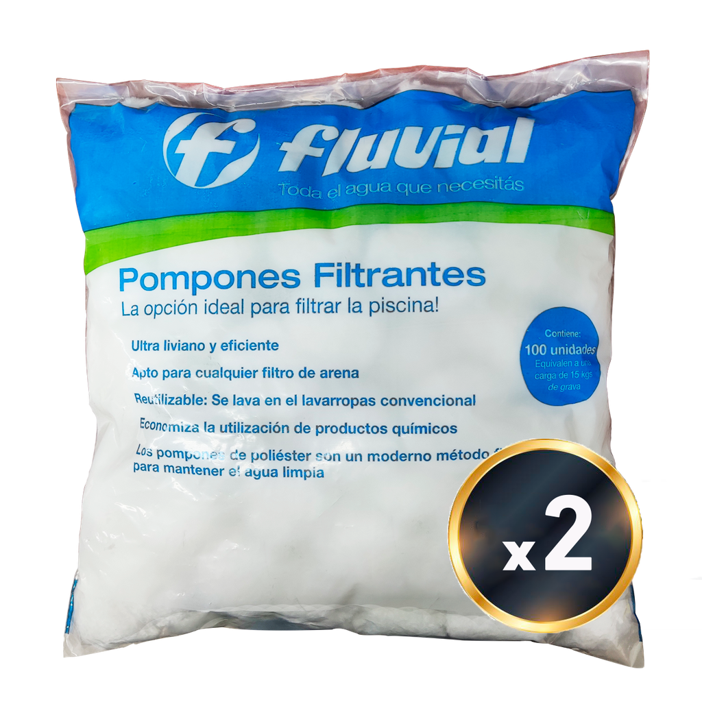 [500100x2] POMPONES FILTRANTES FLUVIAL - 2 UNIDADES - FILTROS HASTA 40.000 LTS