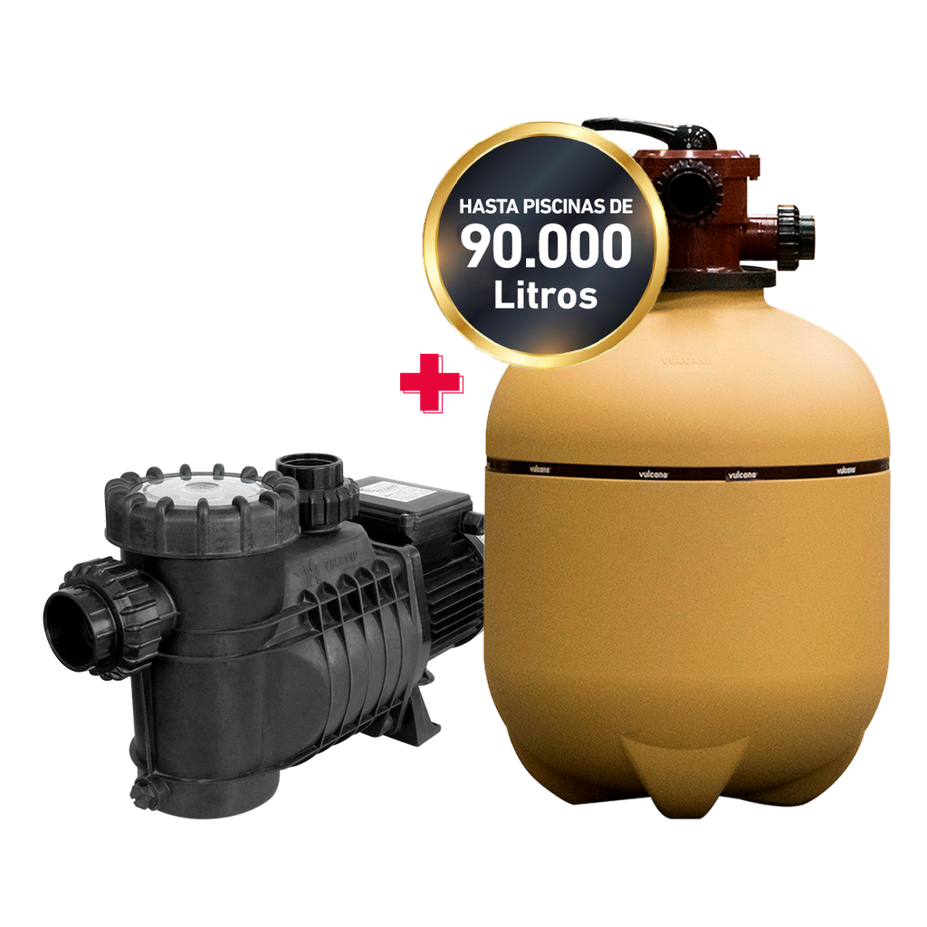 [BAE075CONVC50] COMBO VULCANO FILTRO VC-50 + BOMBA BAE 075 - PISCINAS HASTA 90.000 LTS